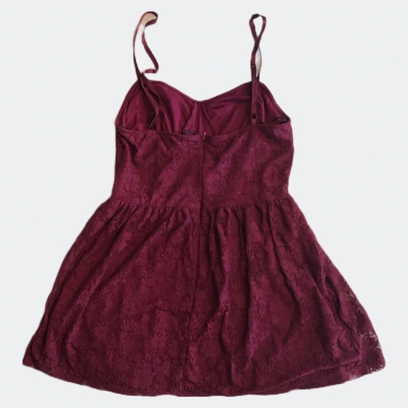 Material Girl Burgundy Lace Dress - Picture 2 of 5